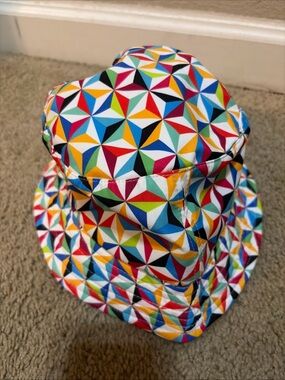 Disney Parks Epcot Geometric Bucket Hat Multicolored Retro 90s Art to Wear